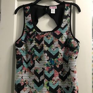 Dressy chevron floral printed top